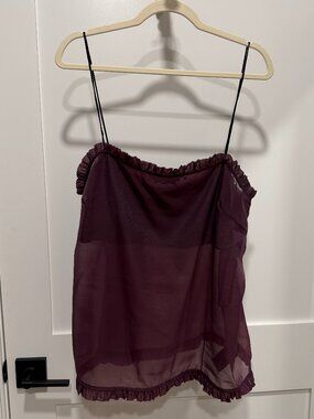 Maeve for Anthropologie Layered Ruffle Trim Organza Cami